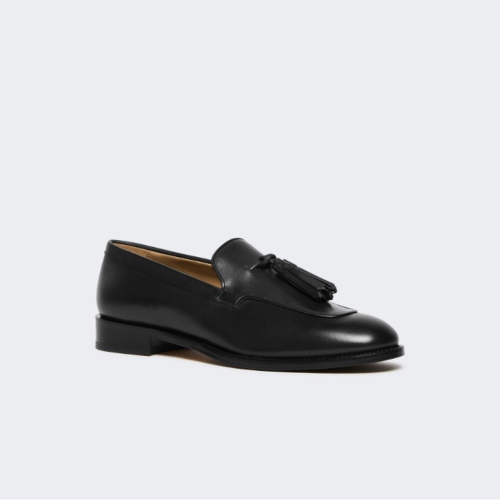 MaxMara Tasselled Leather Loafers In Deep Blue Women’s 40 Made In Italy